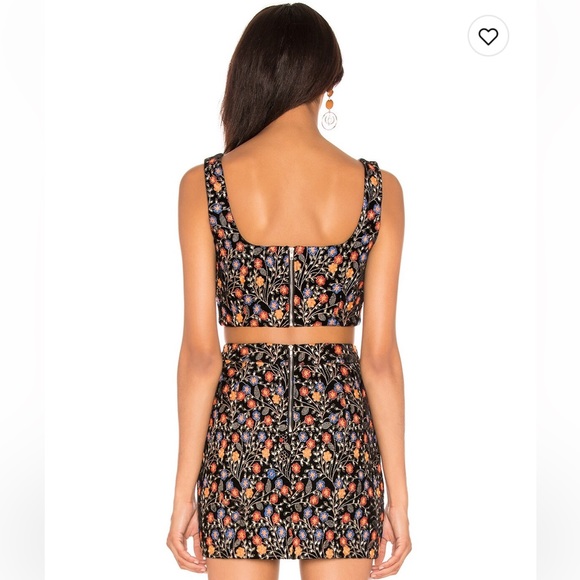 Endless Rose Floral Velvet Crop Top  Size XS - Picture 4 of 5